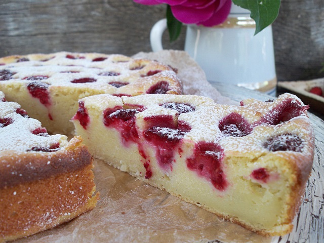 Gâteau à la ricotta chocolat blanc et cerises1